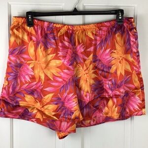 Cacique Sleep Shorts Pajamas Tropical Satin Plus Size 26/28 NWOT